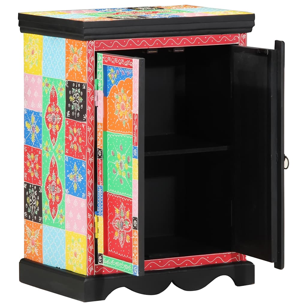 Konsolbord med hylla med dörr Flerfärgsdesign 50 x 30 x 70 cm