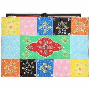 Konsolbord med hylla med dörr Flerfärgsdesign 50 x 30 x 70 cm