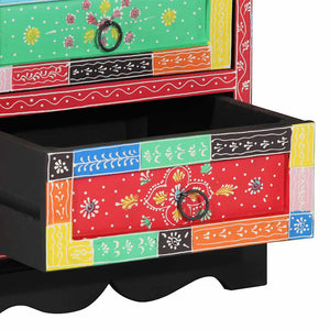 Lådans skåp Flerfärgsdesign 40 x 40 x 60 cm Massivt mangoträ