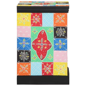 Lådans skåp Flerfärgsdesign 40 x 40 x 60 cm Massivt mangoträ