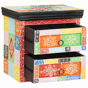 Nattduksbord med låda 2 pcs Flerfärgsdesign 40 x 30 x 40 cm