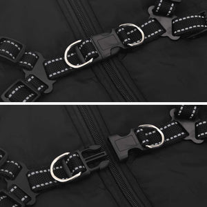 Hundtäcke med sele vattentät reflex svart L44