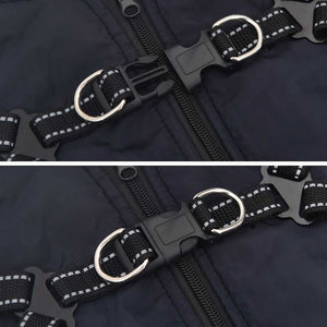 Hundtäcke med sele vattentät reflex marinblå L24