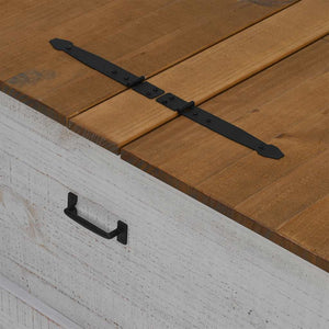 Förvaringskista HALDEN vit 91x91x47 cm massiv trä furu