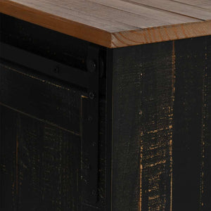 TV-bänk HALDEN 2 skjutdörrar svart 150x40x60 cm massivt trä