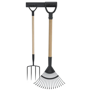 Förvaringshylla för trädgårdsredskap vägghängd svart stål