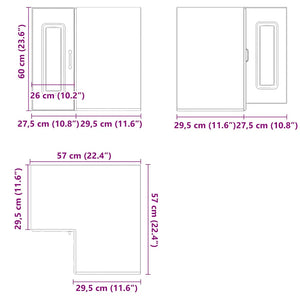 Vägghörnskåp för kök Kalmar åldrat trä konstruerat trä