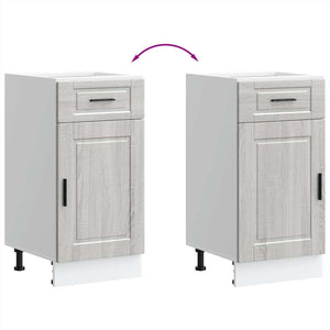 Basskåp för kök Porto grå sonoma konstruerat trä