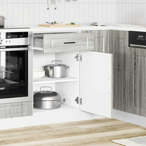 Basskåp för kök Porto grå sonoma konstruerat trä