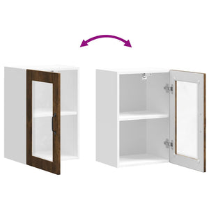 Väggskåp för kök med glasdörr Porto rökfärgad ek