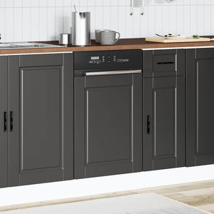 Diskmaskinspanel Porto svart 45x1,5x67 cm konstruerat trä