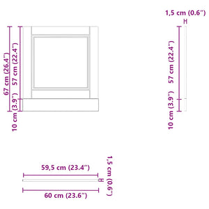 Diskmaskinspanel Porto åldrat trä 60x1,5x67 cm konstruerat trä