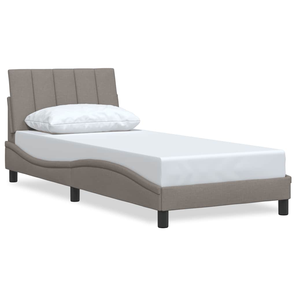Bed Frame without Mattress "Hanko" Taupe 80x200 cm Fabric