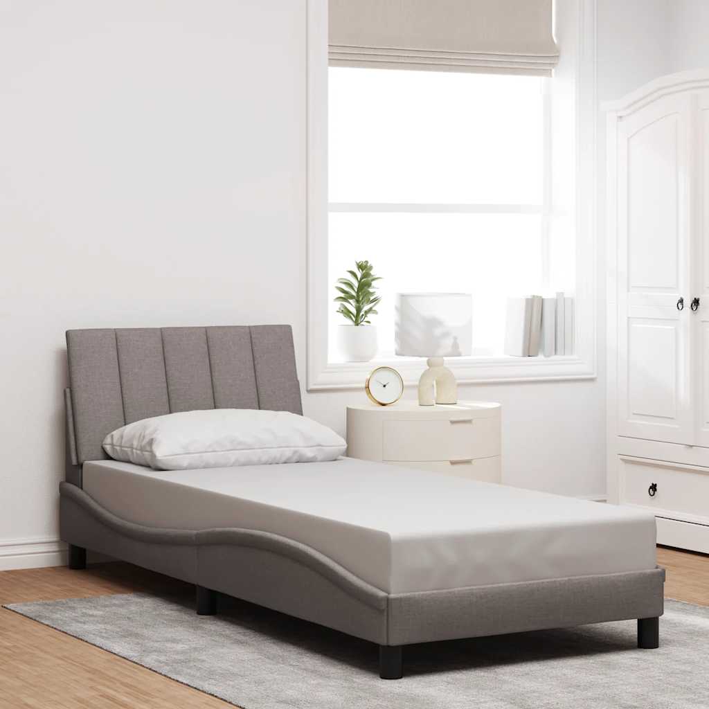 Bed Frame without Mattress "Hanko" Taupe 80x200 cm Fabric