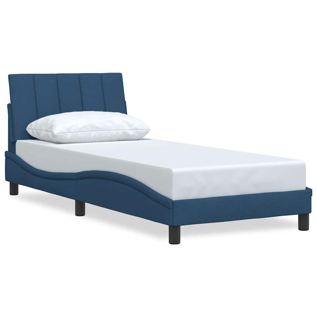Bed Frame without Mattress "Hanko" Blue 80x200 cm Fabric