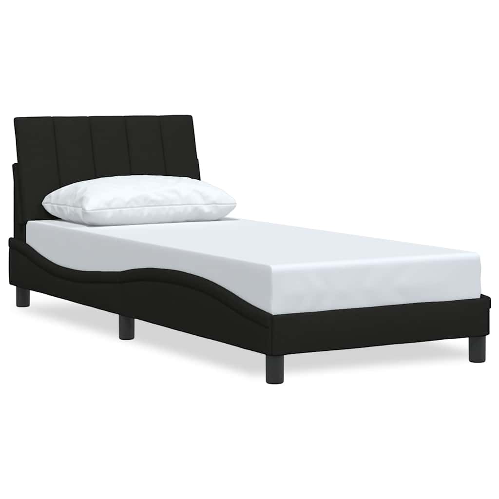 Bed Frame without Mattress "Hanko" Black 90x190 cm Fabric