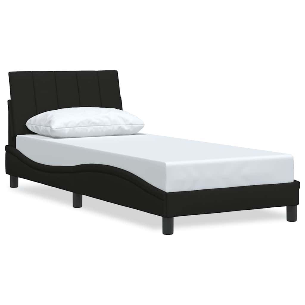 Bed Frame without Mattress "Hanko" Black 90x200 cm Fabric