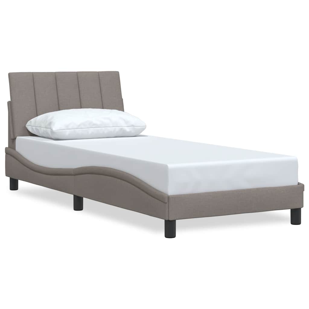 Bed Frame without Mattress "Hanko" Taupe 90x200 cm Fabric