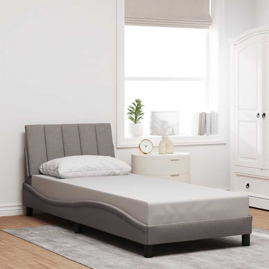 Bed Frame without Mattress "Hanko" Taupe 90x200 cm Fabric