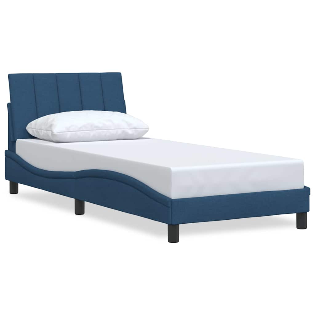 Bed Frame without Mattress "Hanko" Blue 90x200 cm Fabric