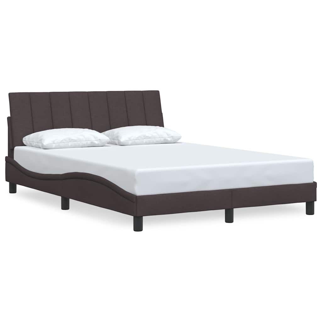 Bed Frame without Mattress "Hanko" Dark Brown 120x200 cm Fabric