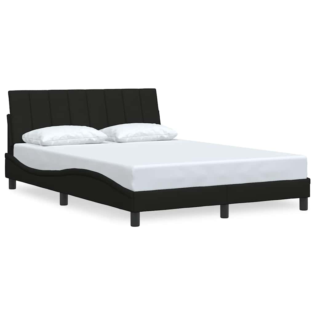 Bed Frame without Mattress "Hanko" Black 140x190 cm Fabric