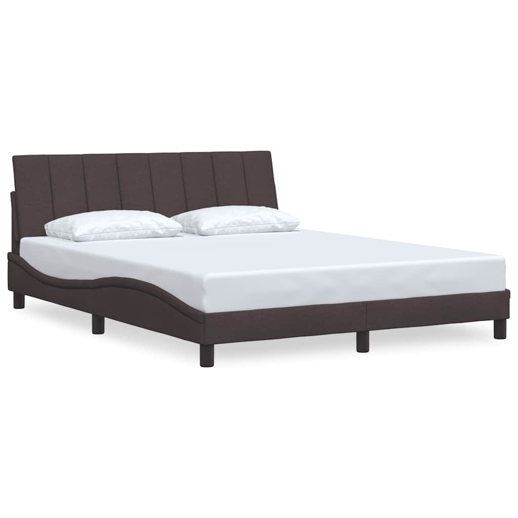 Bed Frame without Mattress "Hanko" Dark Brown 160x200 cm Fabric