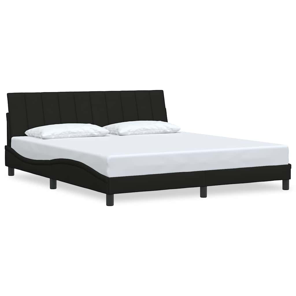 Bed Frame without Mattress "Hanko" Black 180x200 cm Fabric