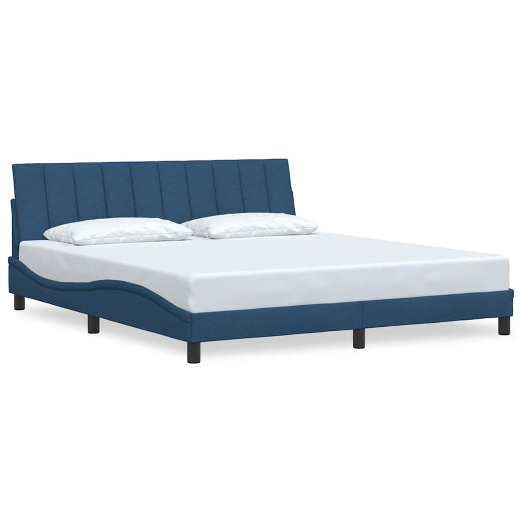 Bed Frame without Mattress "Hanko" Blue 180x200 cm Fabric