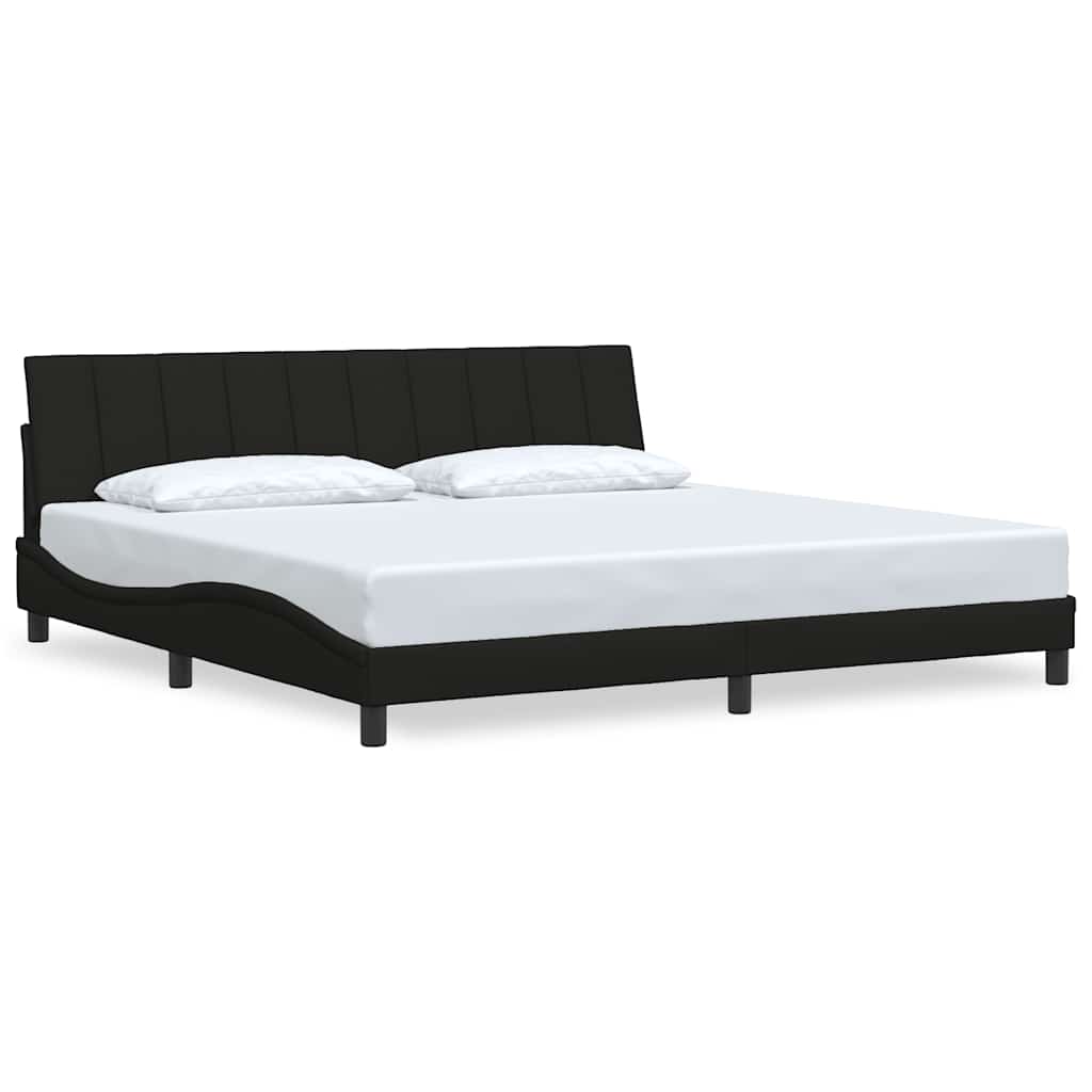 Bed Frame without Mattress "Hanko" Black 200x200 cm Fabric