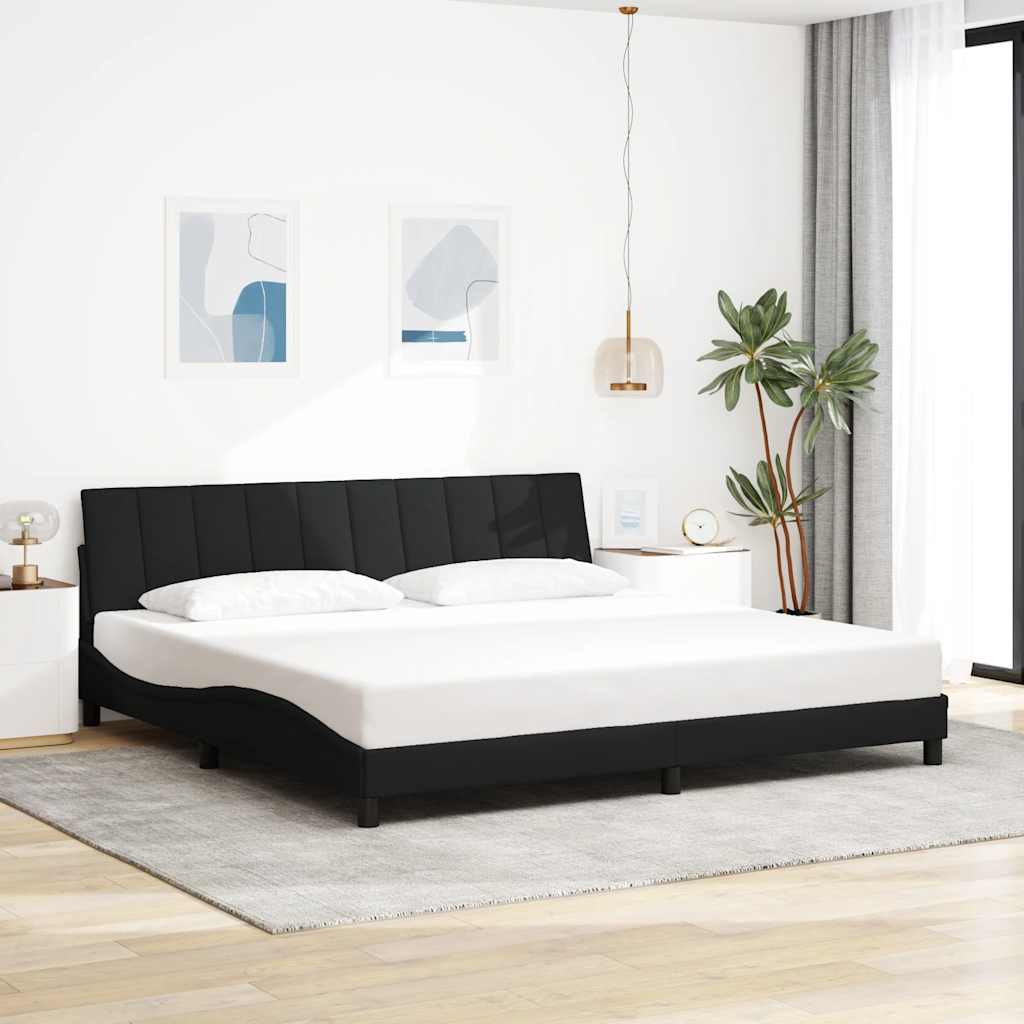 Bed Frame without Mattress "Hanko" Black 200x200 cm Fabric