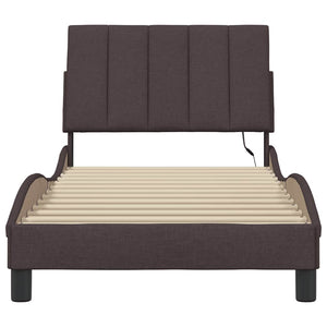 Bed Frame without Mattress "Hanko" Dark Brown 90x190cm Fabric