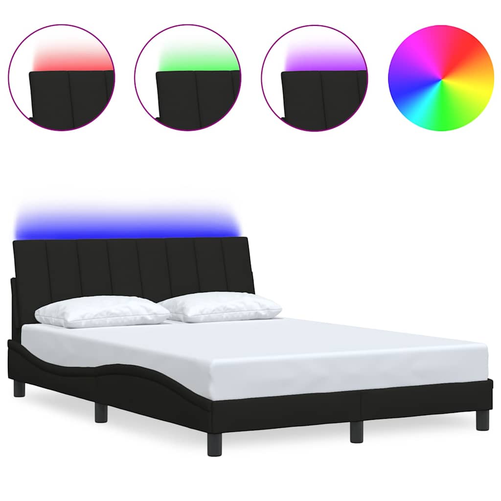 Bed Frame without Mattress "Hanko" Black 120x200cm Fabric