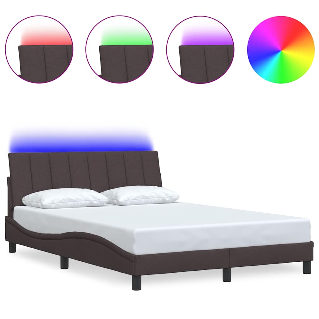 Bed Frame without Mattress "Hanko" Dark Brown 120x200cm Fabric