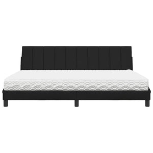 Bed with Mattress "Hanko" Black 200x200 cm Fabric