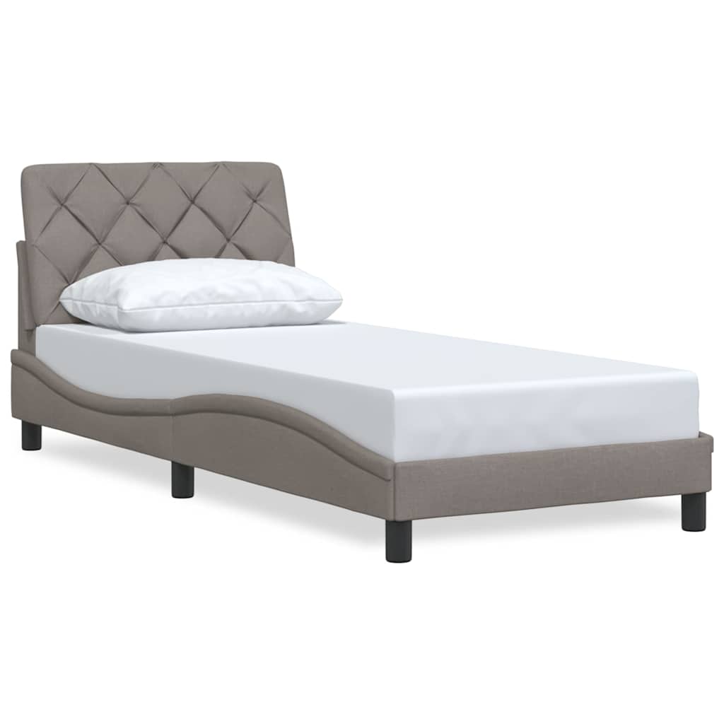 Bed Frame without Mattress Taupe 80x200 cm Fabric