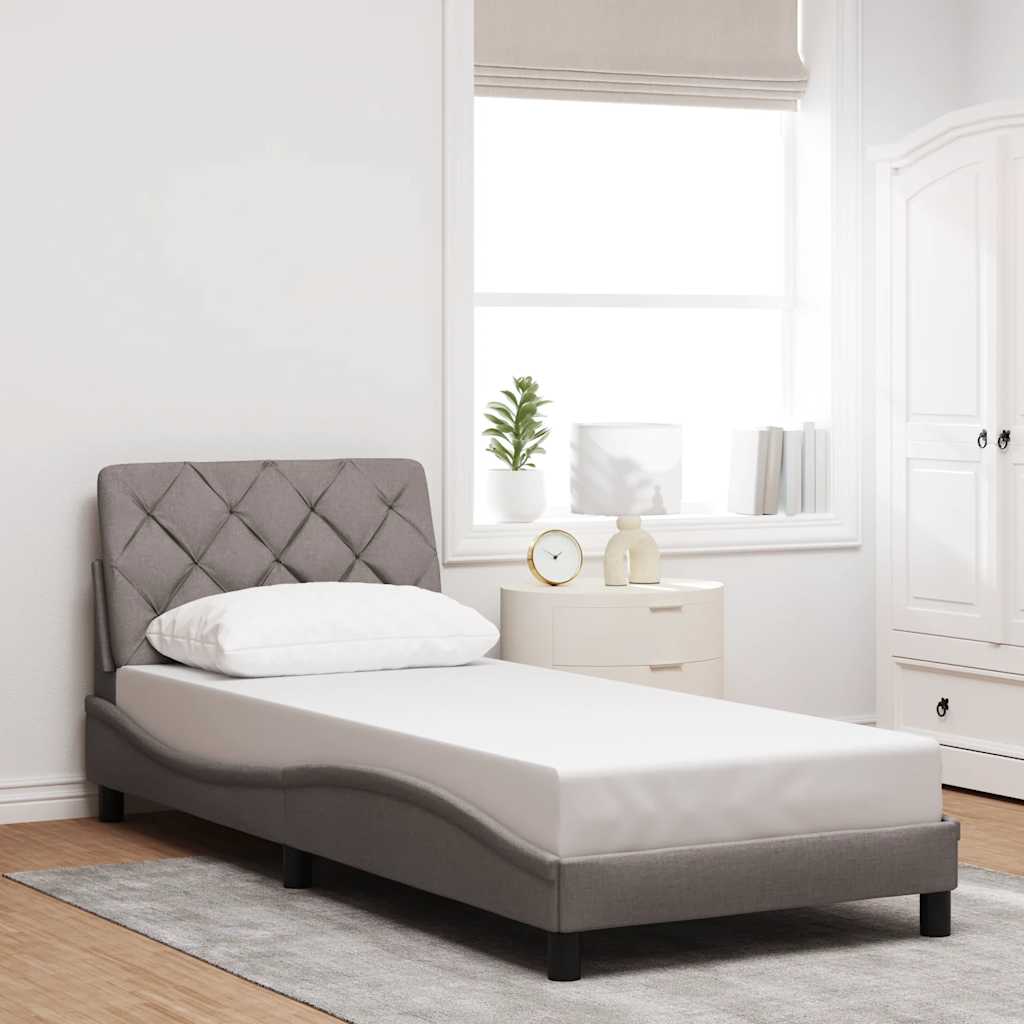Bed Frame without Mattress Taupe 80x200 cm Fabric