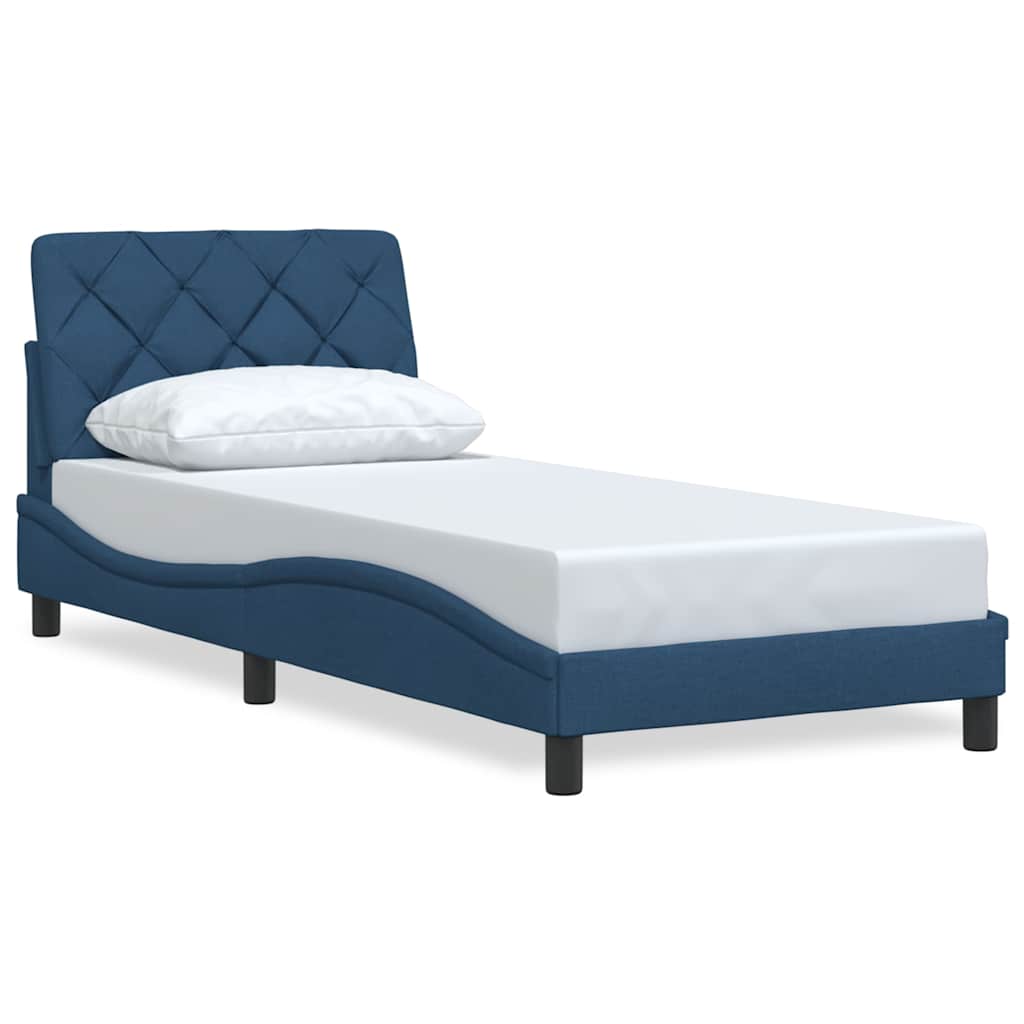 Bed Frame without Mattress Blue 80x200 cm Fabric