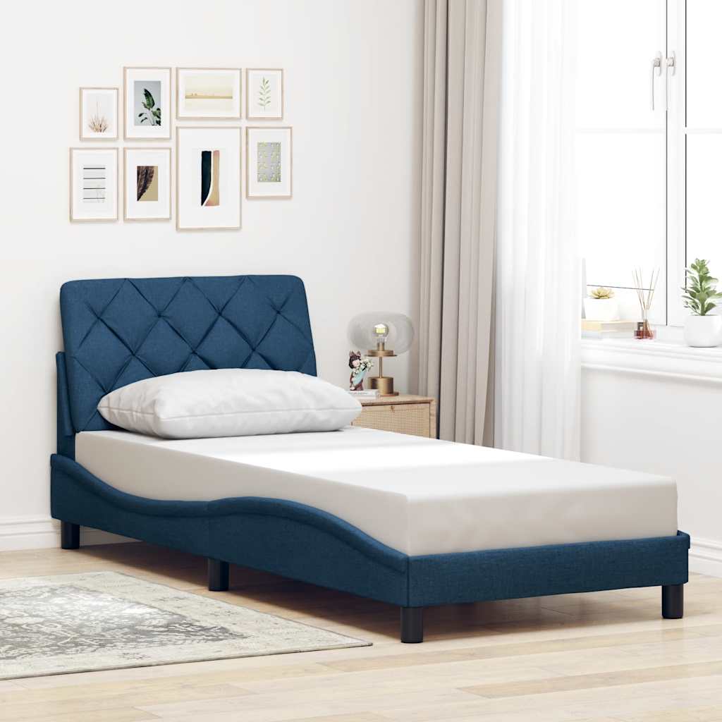 Bed Frame without Mattress Blue 80x200 cm Fabric