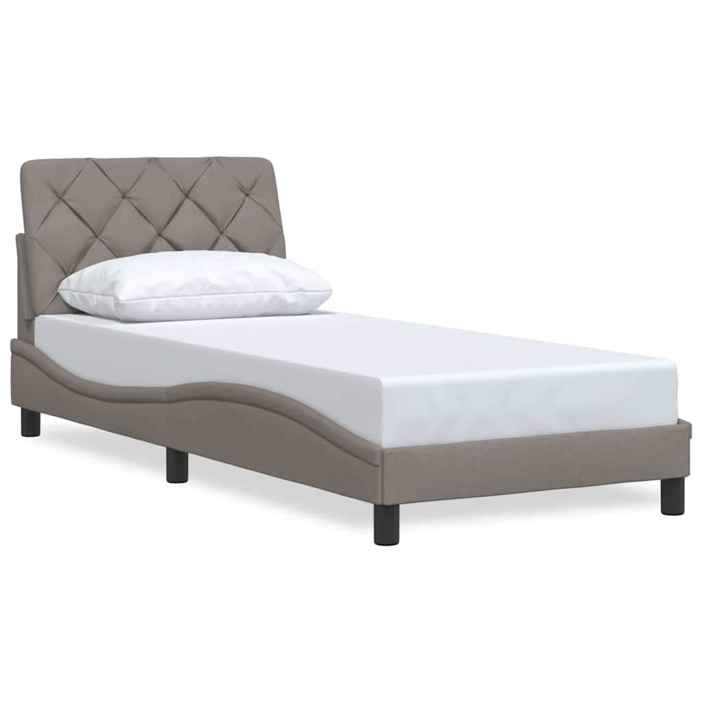 Bed Frame without Mattress Taupe 90x200 cm Fabric