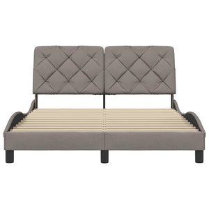 Bed Frame without Mattress Taupe 120x200 cm Fabric