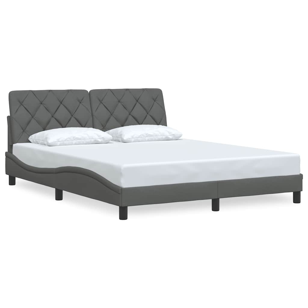 Bed Frame without Mattress Dark Grey 160x200 cm Fabric