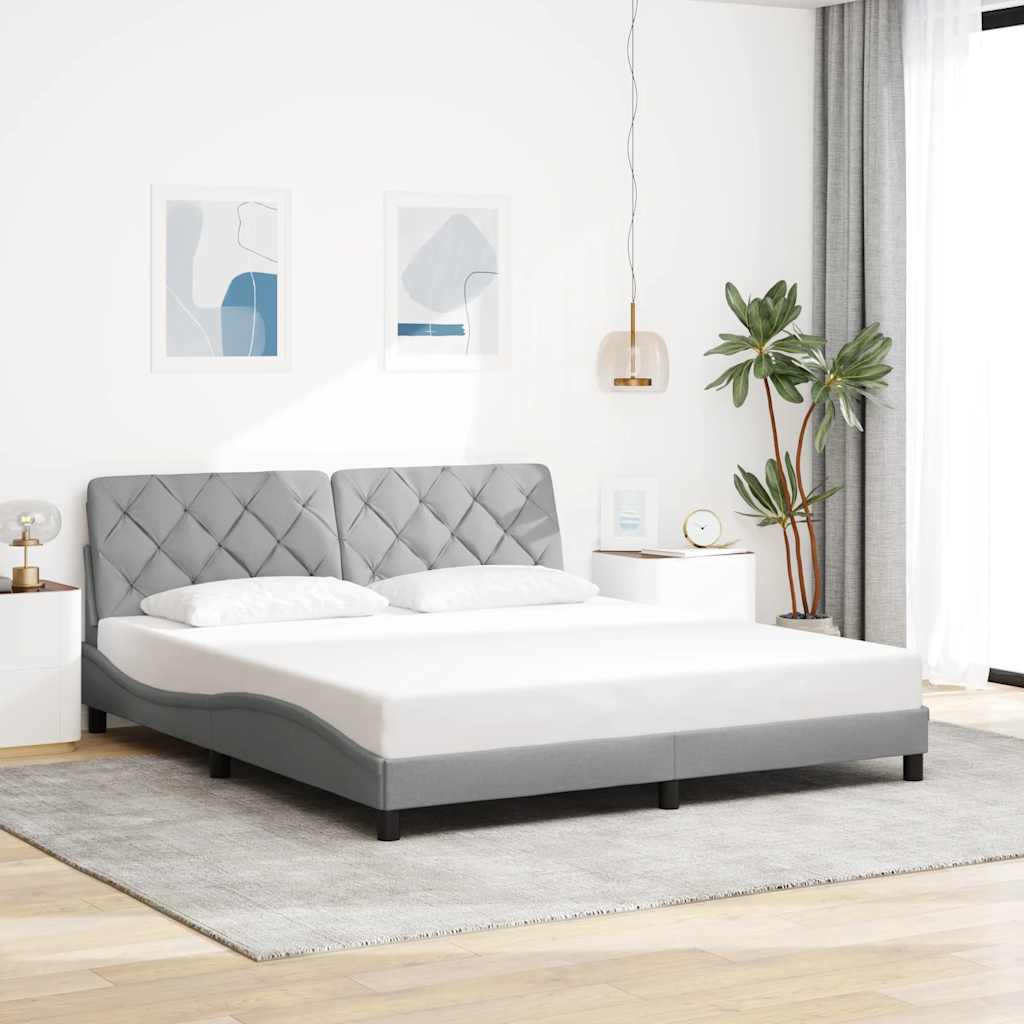 Bed Frame without Mattress Light Grey 180x200 cm Fabric
