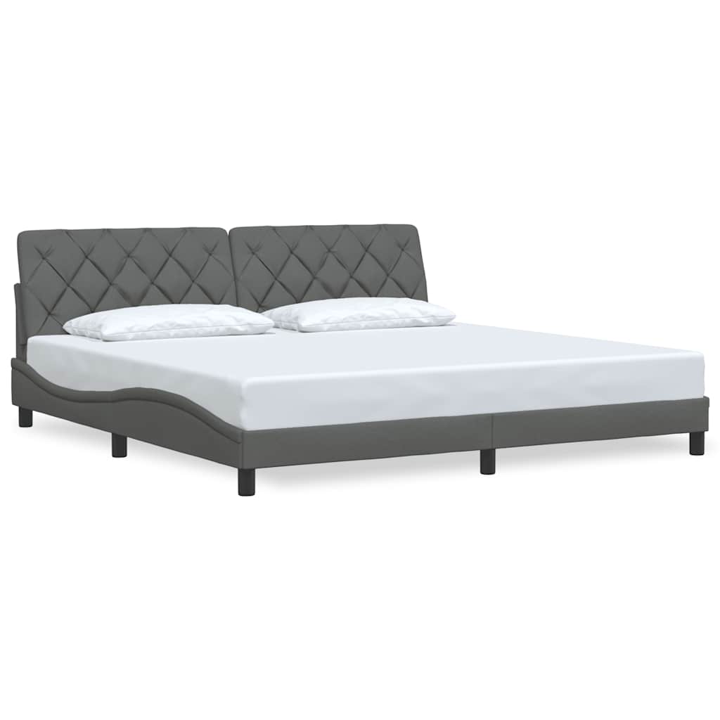 Bed Frame without Mattress Dark Grey 200x200 cm Fabric