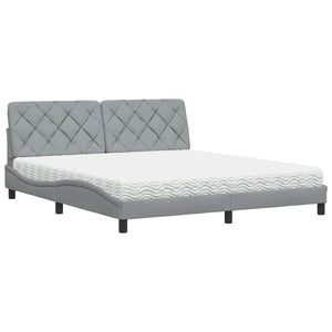 Bed with Mattress Light Grey 180x200 cm Fabric