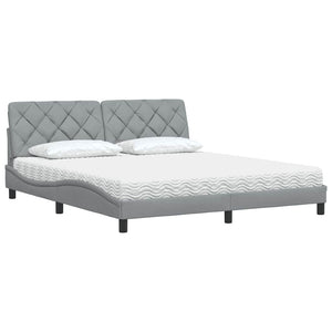 Bed with Mattress Light Grey 180x200 cm Fabric