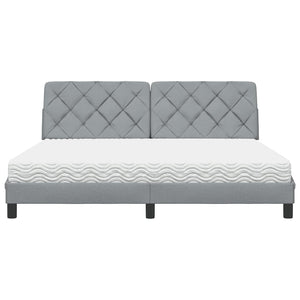 Bed with Mattress Light Grey 180x200 cm Fabric