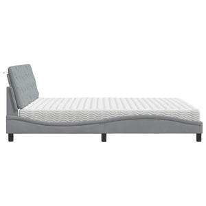 Bed with Mattress Light Grey 180x200 cm Fabric