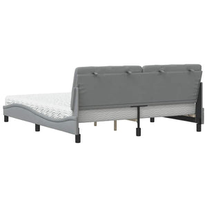 Bed with Mattress Light Grey 180x200 cm Fabric
