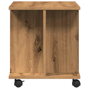 Tv-bänk med hjul artisian ek 80x40x45 cm konstruerat trä